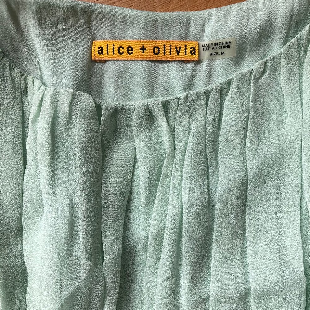 Alice + Olivia Seafoam Silk Dress